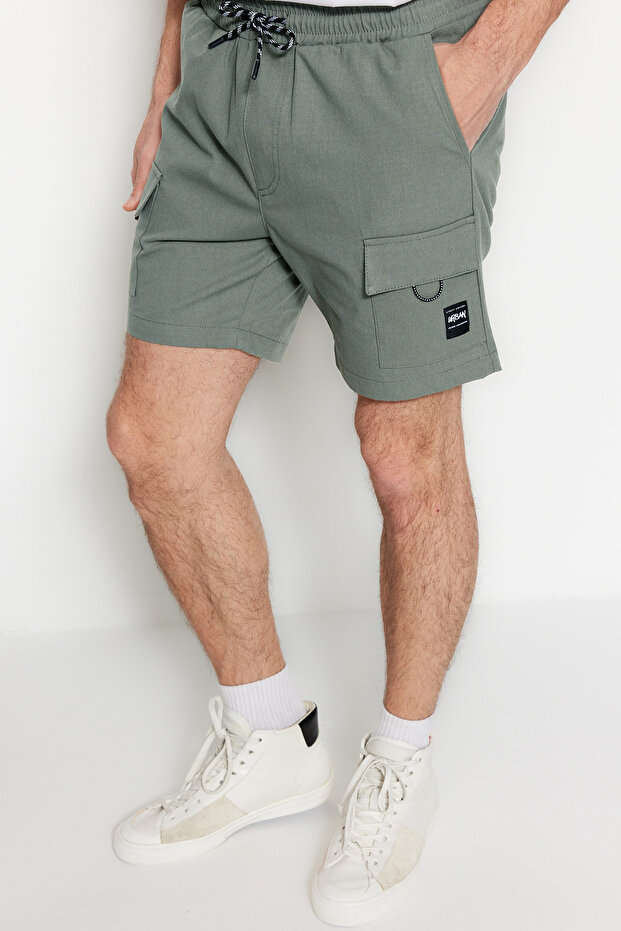 Haki Regular Fit Etiket Detaylı Şort TMNSS23SR00075 - 1