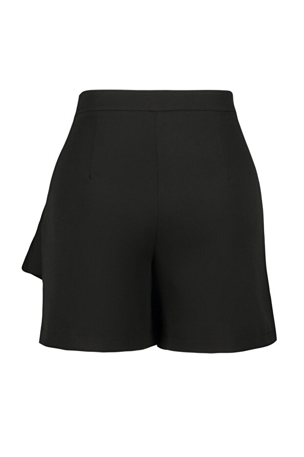 Siyah Yüksek Bel Wide Leg Şort-Etek TBBSS24AP00018 - 8