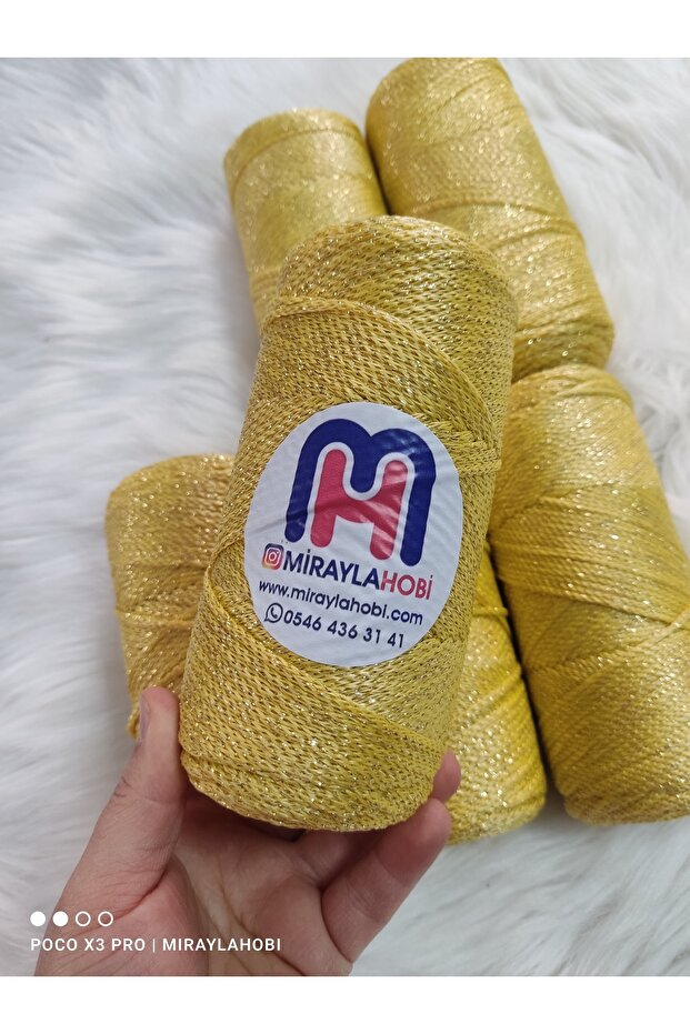 SILVERY POLYESTER MACRAME YARN 200 GR 1 PIECE