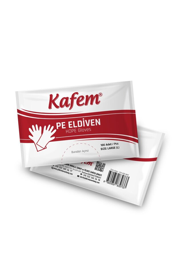 PE Tek Kullanımlık Şeffaf Eldiven 100 Lü X 5 Paket - 2