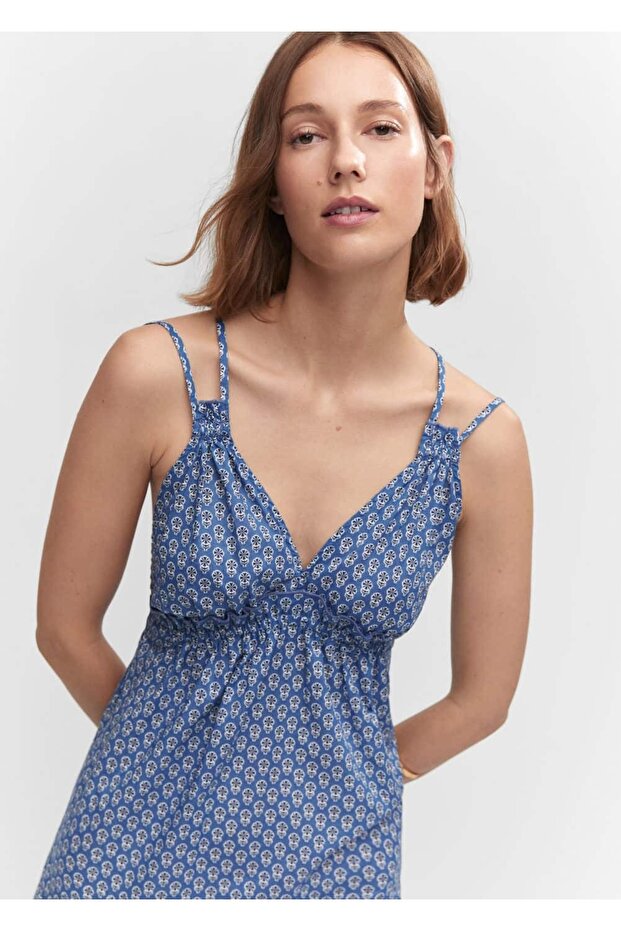 Desenli Kloş Elbise - 7