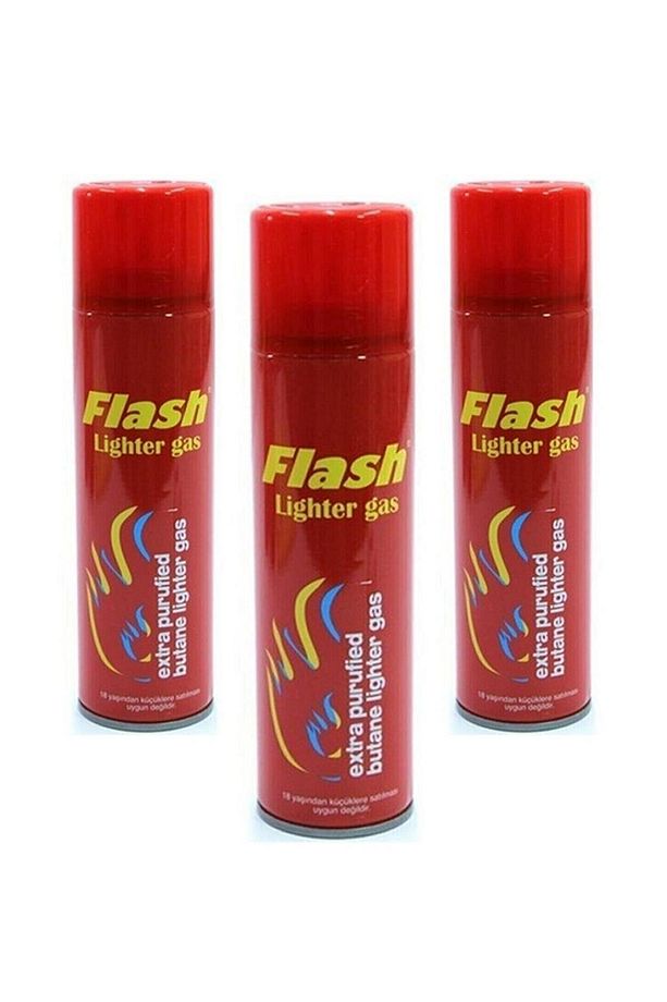 Çakmak Gazı 270 Ml. Parlı Kırmızı Kutu 3'lü Set - 1