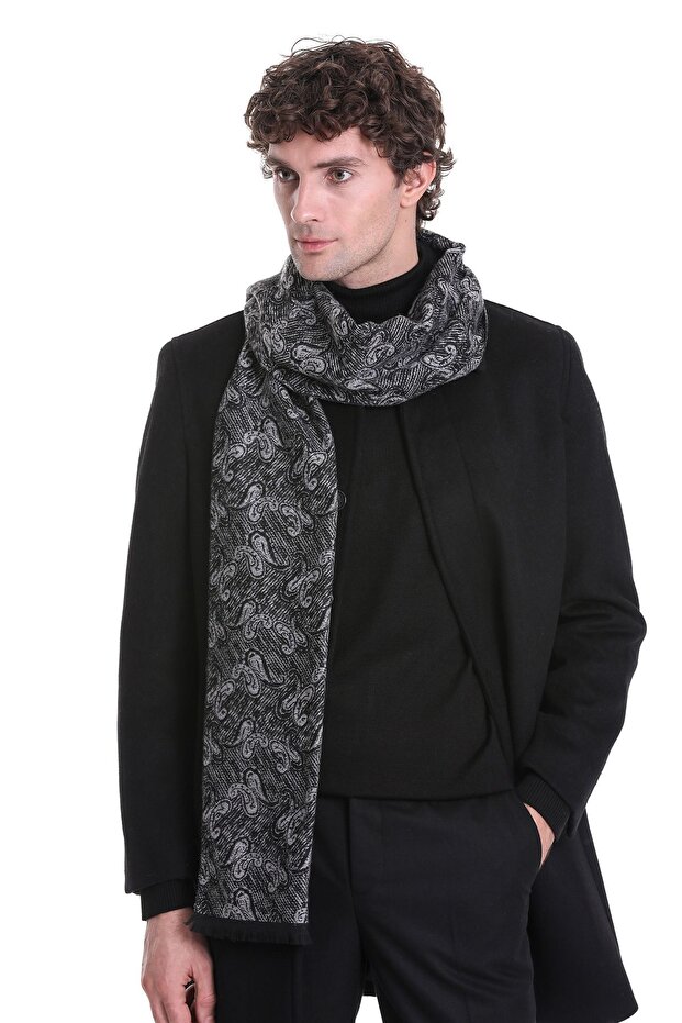 Gri Desenli Atkı - 4