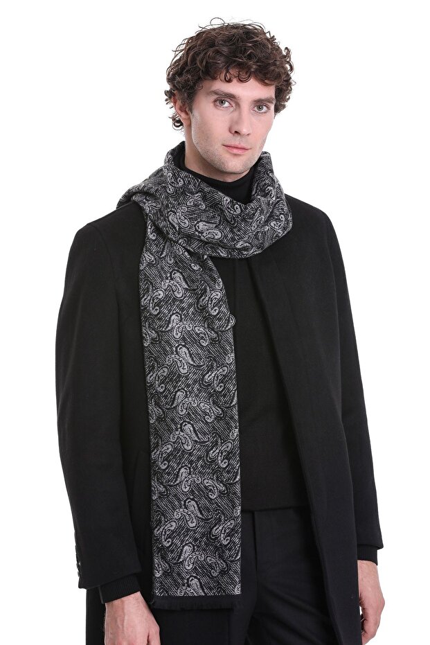 Gri Desenli Atkı - 5