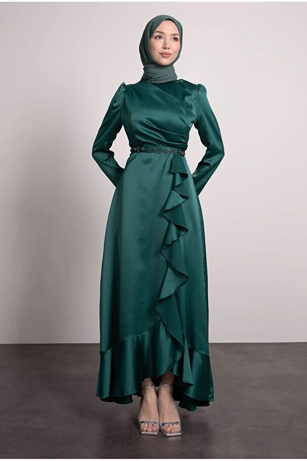 Beaded belt evening dresses - 2
