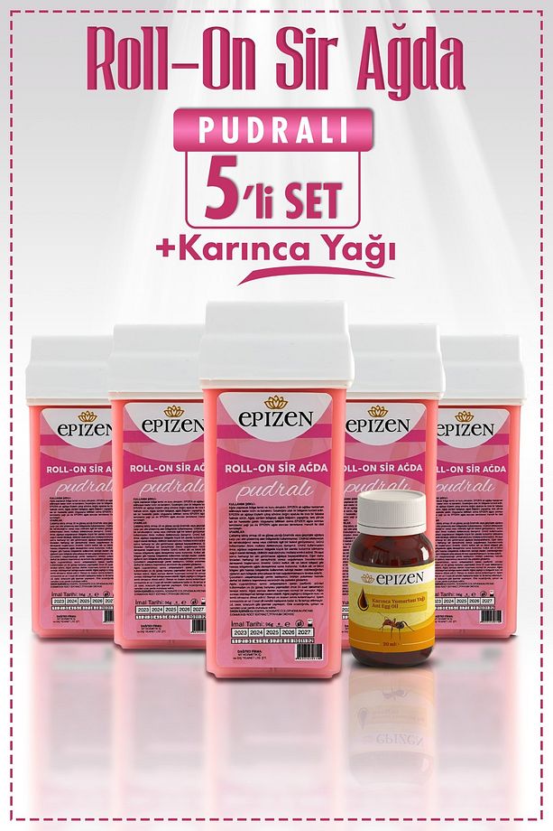 Pudralı Roll-On Kartuş Ağda 5 Adet + Karınca Yumurtası Yağı - 1