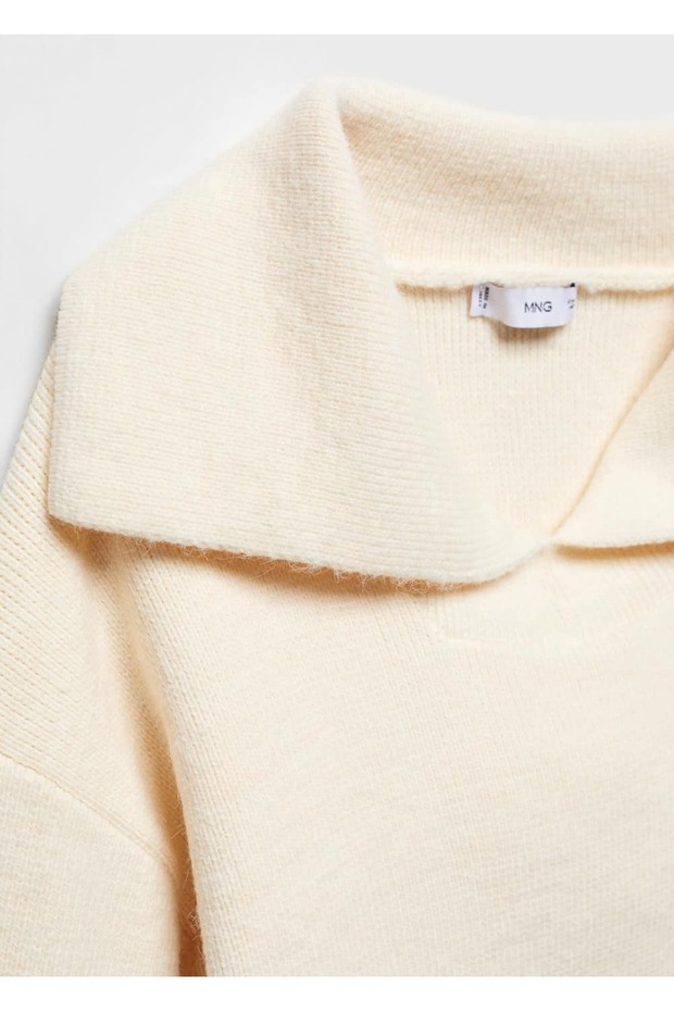 Açık yakalı örgü kazak - 6