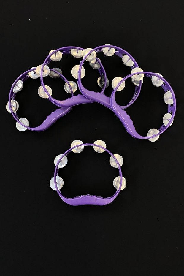 Purple Bride Bridesmaid Tefi Defi, Henna Night Wedding Groom Circumcision Halay Metal Bell Plastic Tambourine 10 Pieces