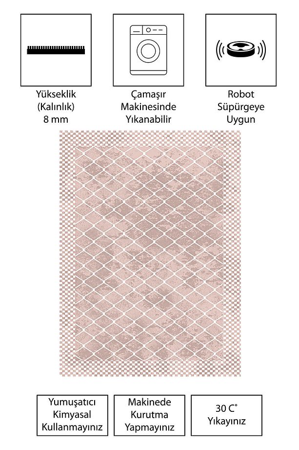Modern Dijital Baskı Dört Mevsim Yıkanabilir Kaymaz Taban Salon Halısı Mutfak Halısı Yolluk VCH - 5