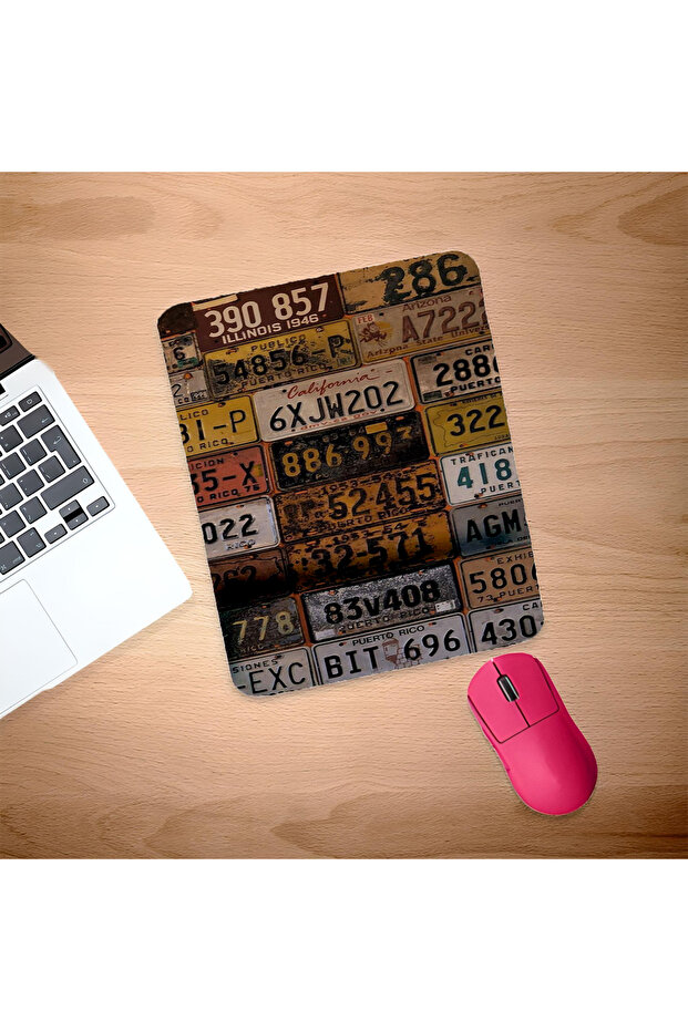 Old Plates Rectangular Mouse Pad with Wrist Support - 1