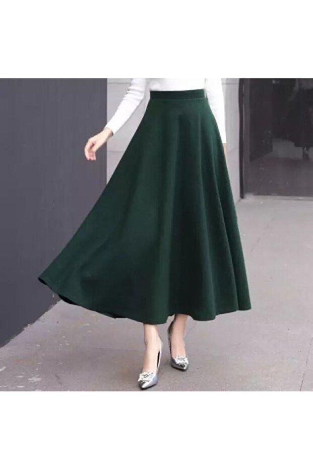 COPY - Hijab Scuba Flared Skirt Black