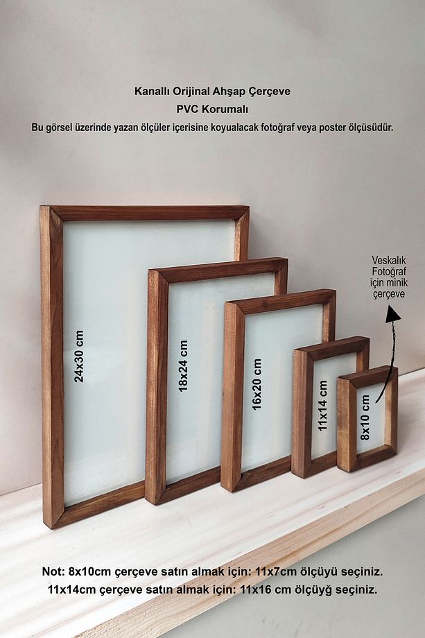 Orijinal, Kanallı, Değiştirilebilir Ahşap Çerçeve, Tek Parça Boş Çerçeve (Önü korumalı), 16X20 CM - 8
