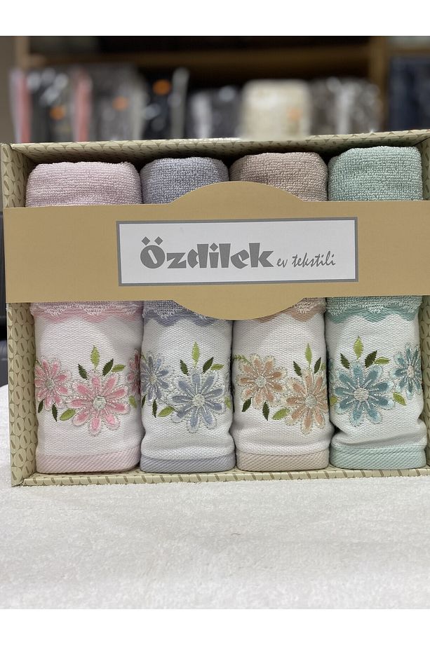 ÖZDİLEK İŞLEMELİ HAVLU 4 LÜ KUTULU - 4