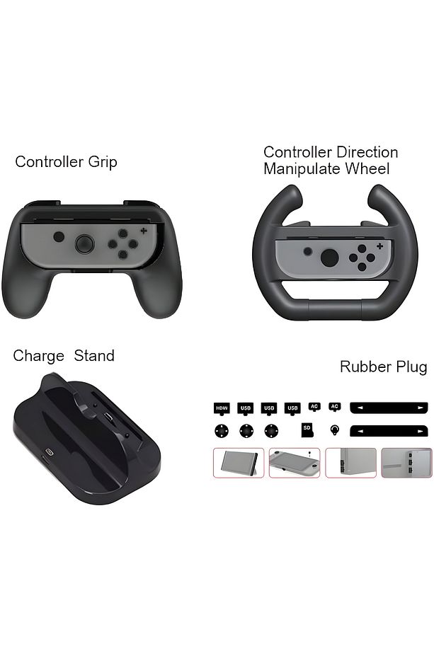 Switch Super Game Kit Switch Oled Uyumlu Grip Şarj Standı - 3