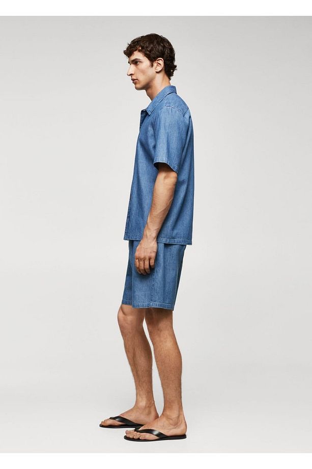 %100 pamuklu chambray gömlek - 6