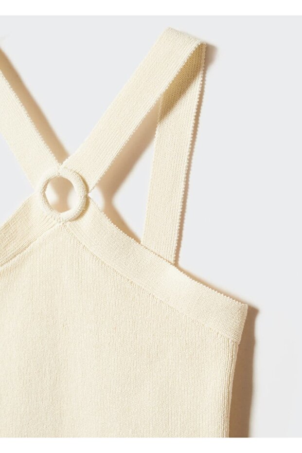 Halka Detaylı Dokuma Bluz - 5