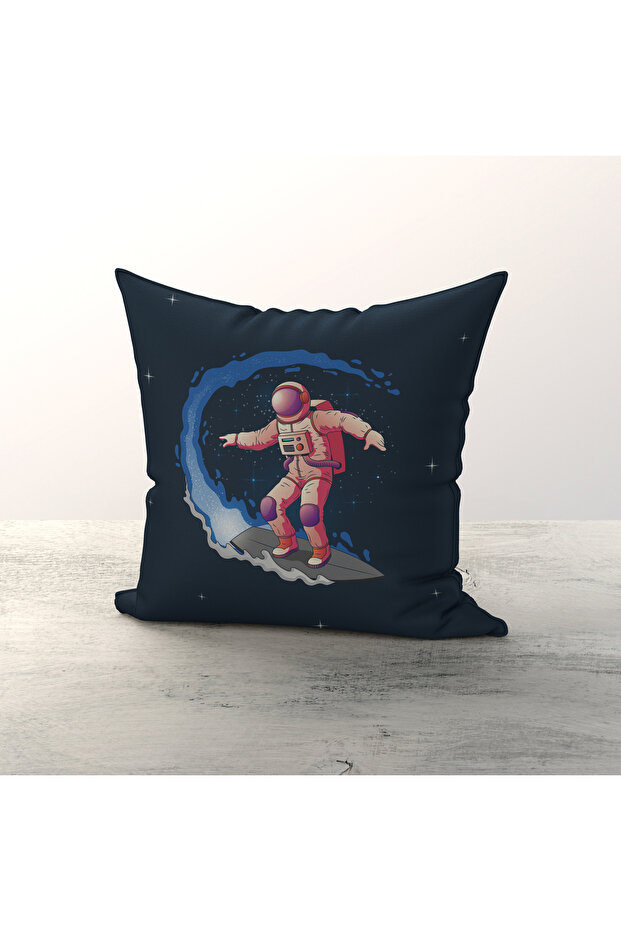 Space Astronaut Patterned Children's Room 3-Piece Throw Pillow Cover TLAKR-232