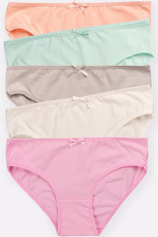 Pamuklu Genç Kız Çocuk Külot 5 Li Set Paket Likralı Slip Basic - 4