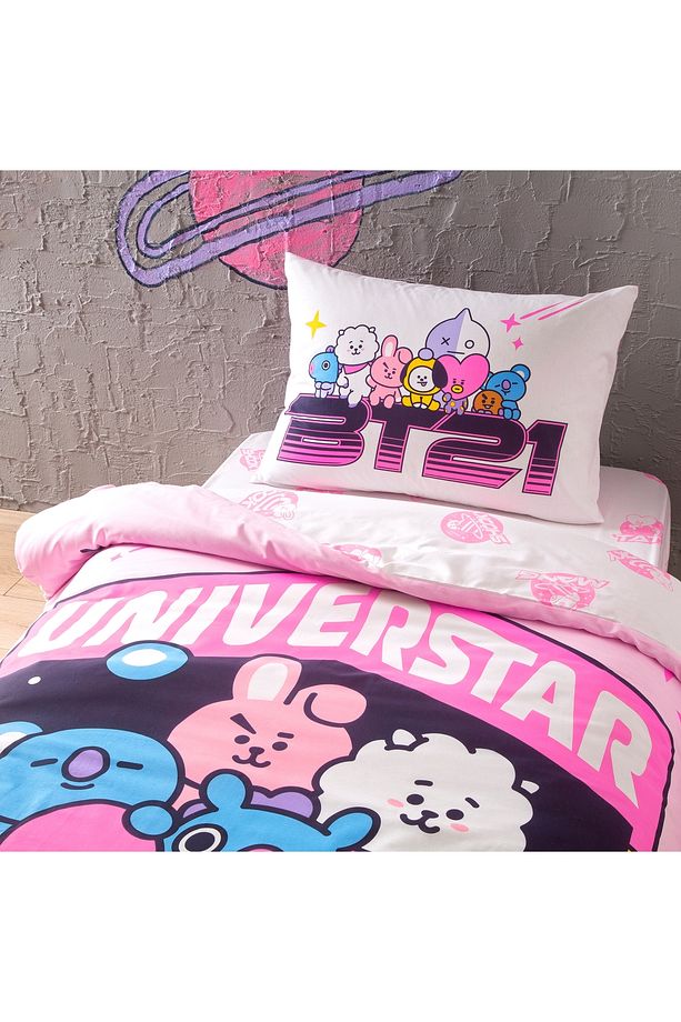 Lisanslı Bt21 Universtar Pamuk Tek Kişilik Nevresim Takımı - 2