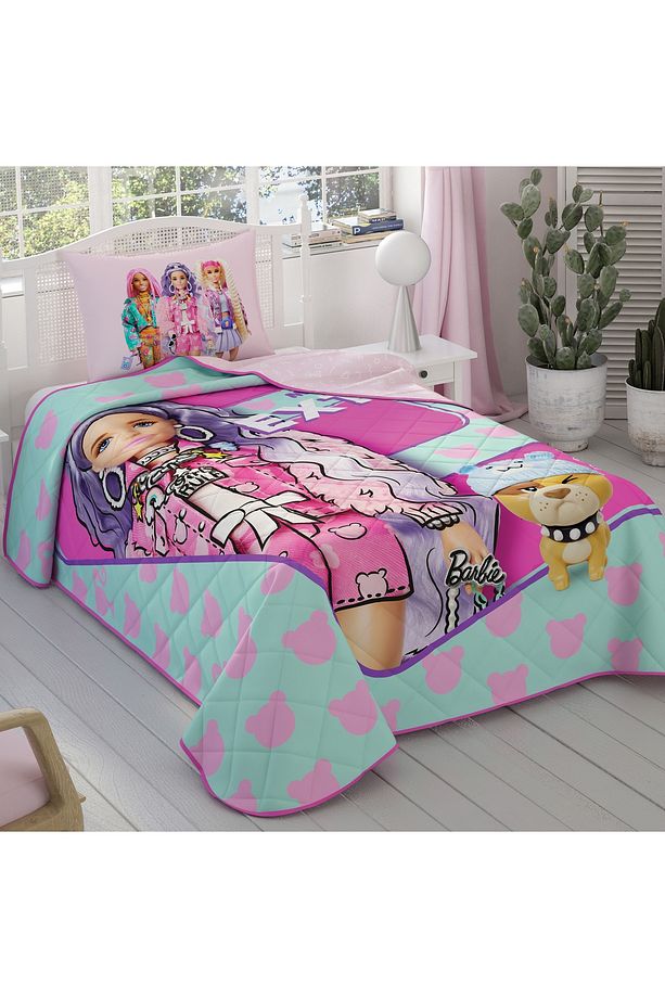 Lisanslı Barbie Extra Today Yatak Örtüsü Seti - 1