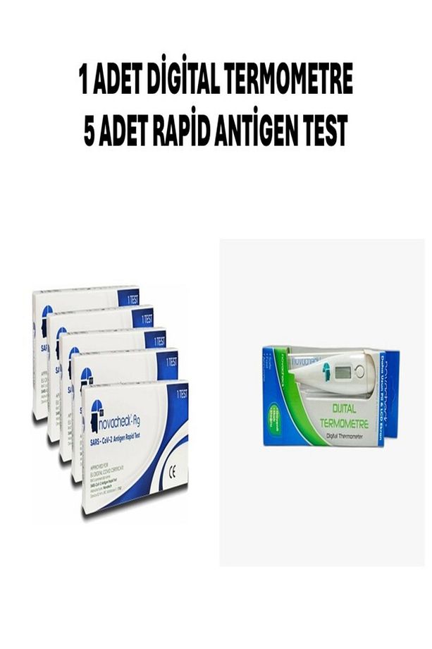 1 ADET DİGİTAL TERMOMETRE 5 ADET RAPİD ANTİGEN TEST - 1