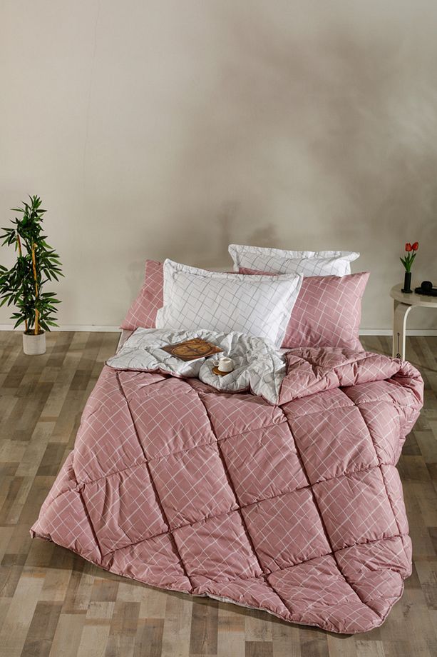 Easy Cotton Glimmer Comforter Set Tek Kişilik - Gül Kurusu - 4