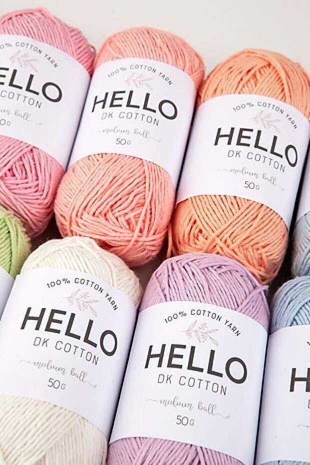 مجموعة Hello Cotton Thread 25 جرام من سلسلة باستيل مكونة من 10 قطع، حبل Amigurumi Punch