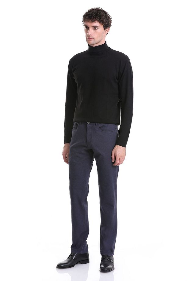 Lacivert Regular Fit Düz 5 Cep Pamuklu Kot Pantolon - 2