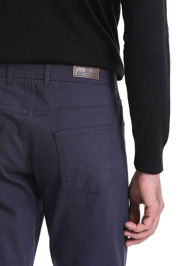 Lacivert Regular Fit Düz 5 Cep Pamuklu Kot Pantolon - 6