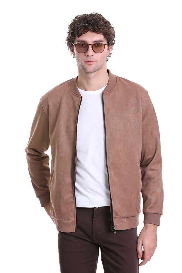 Taba Regular Fit Düz Bomber Yaka Mevsimlik Mont - 5