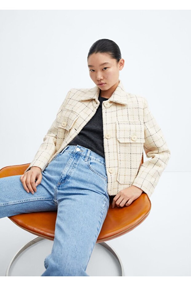 Kareli tüvit ceket - 7