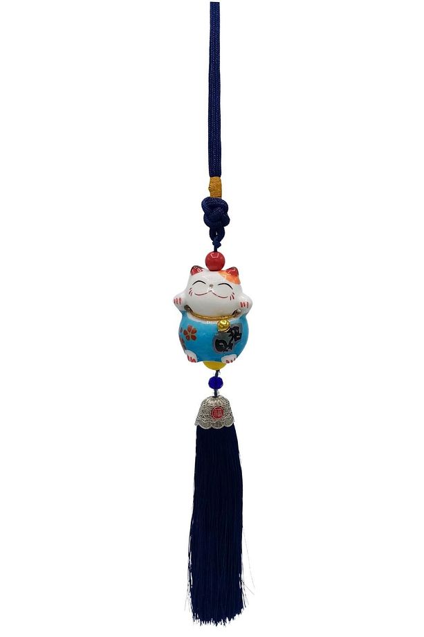 Feng Shui Maneki Neko Şans Kedisi Mavi No.1 - 1