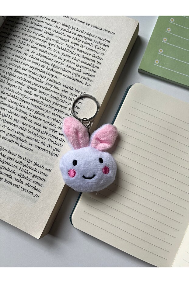 لطيف الأرنب الأبيض القطيفة سلسلة المفاتيح Kawaii حقيبة ومحفظة هدية التبعي
