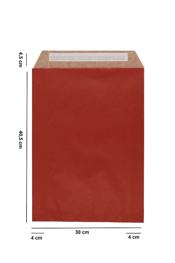 30 X 40,5 4,5 X 8 Cm Bordo 5 Adet Zarf Çanta Yapışkanlı Hediye Poşeti Hediye Paketi - 3