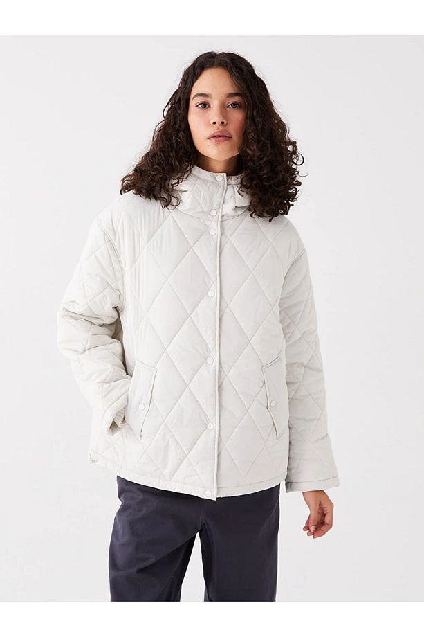 XSIDE Kapüşonlu Kapitone Oversize Kadın Mont - 1