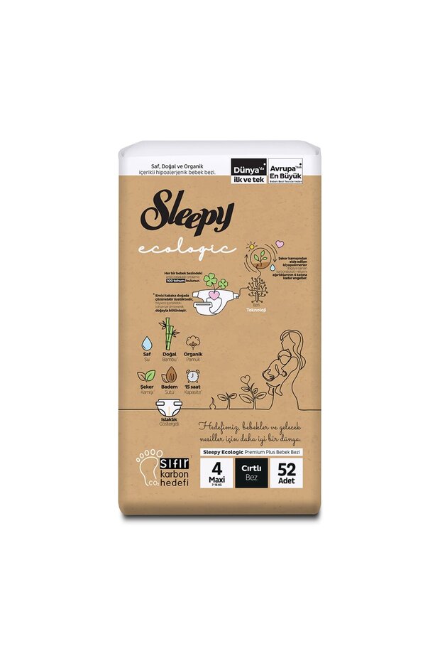 Ecologic Bebek Bezi 4 No Maxi 7-16 Kg 52'li - 1
