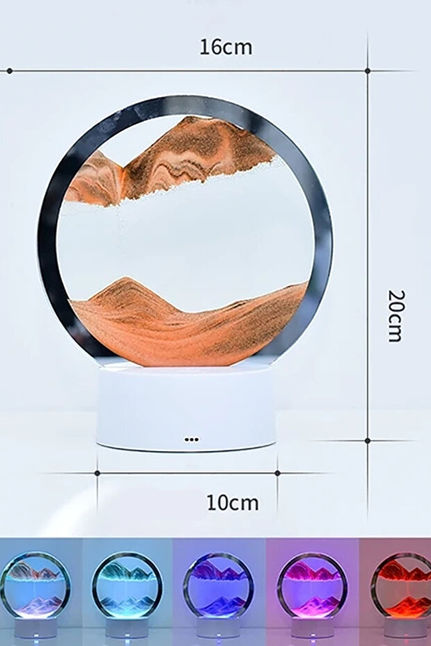 3D hareketli kum sanat resmi yuvarlak cam derin deniz Sandscape kum saati USB Kablolu Sadece - 5