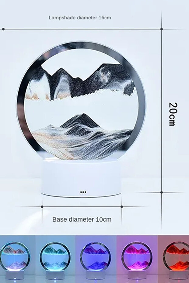 3D hareketli kum sanat resmi yuvarlak cam derin deniz Sandscape kum saati USB Kablolu Sadece - 3