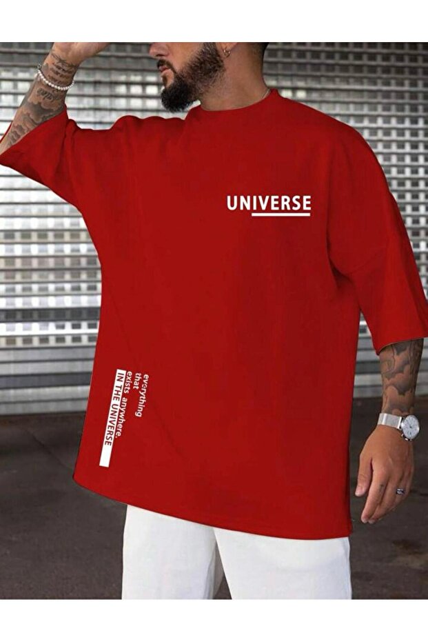 Unisex Universe Printed Oversize T-Shirt