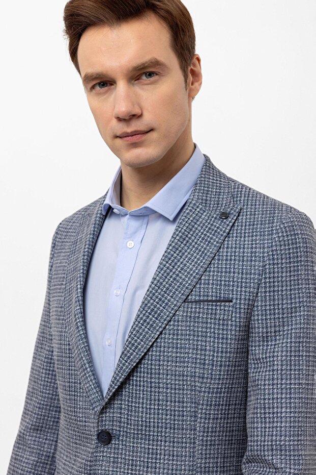 Slim Kalıp Armürlü Ceket - 3