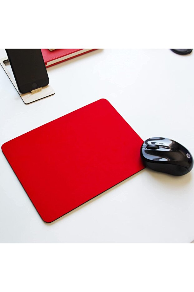 Mouse Pad Non-Slip Mouse Pad Red Mouse Pad Rectangular Mouse Mat Flat Non-Slip Base - 1