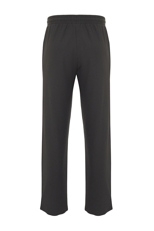 Füme /Wide Leg Dokulu Kırışmaz Gizli Kordonlu Tek Parça Eşofman Altı TMNSS23EA00013 - 7