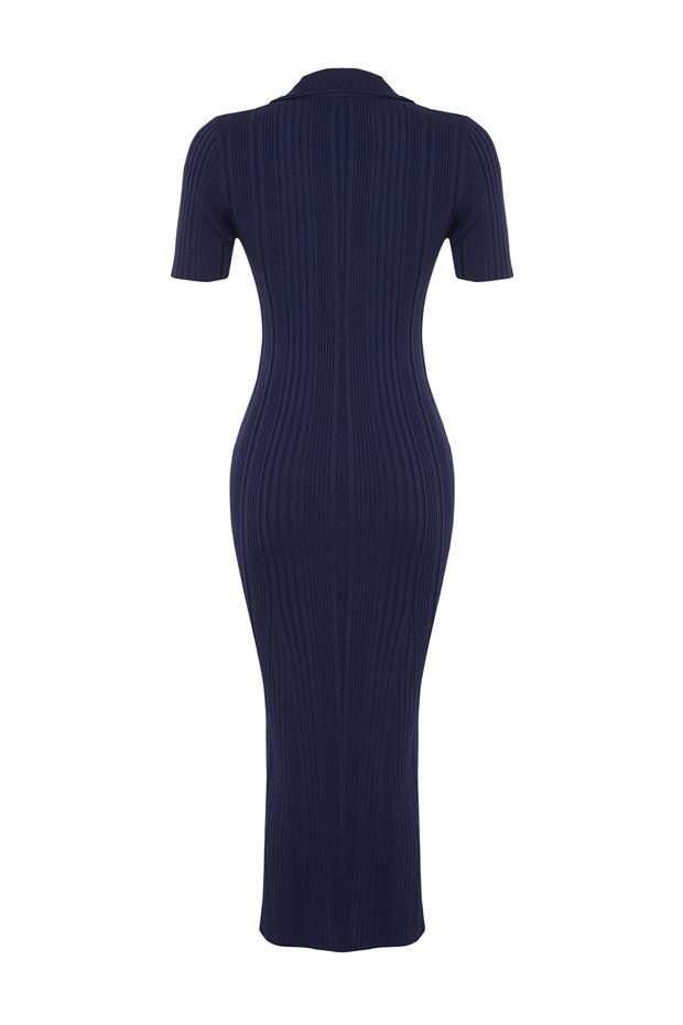Lacivert Maxi Polo Yaka Elbise TWOSS24EL00282 - 10