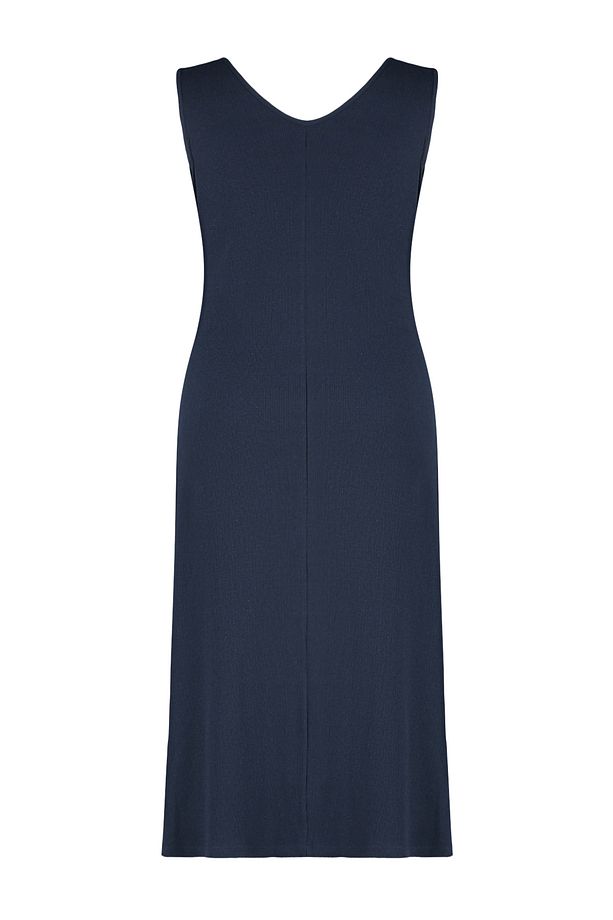 Lacivert Fitilli A-line Midi Örme Elbise TBBSS24AH00130 - 7