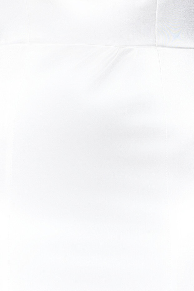 Bridal Beyaz Balık Örme Uzun Düğün/Nikah Gece Abiye Elbise TPRSS24AE00024 - 8