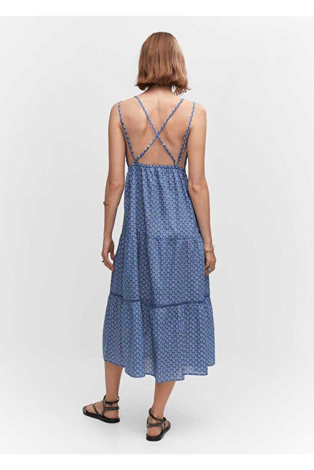 Desenli Kloş Elbise - 4