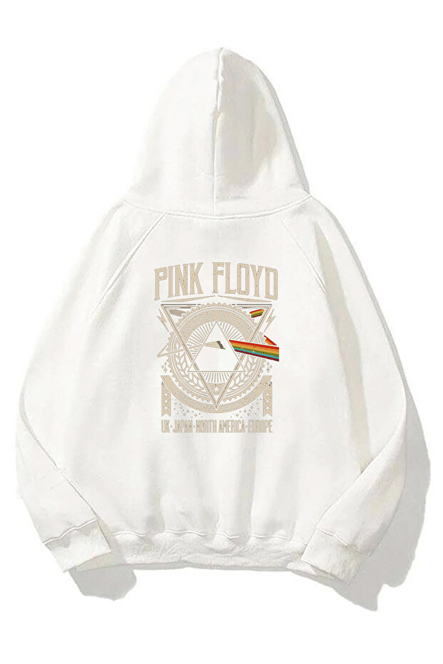 Unisex Pink Floyd Uk Japan North Front Back Printed White Sweatshirt Hoodie