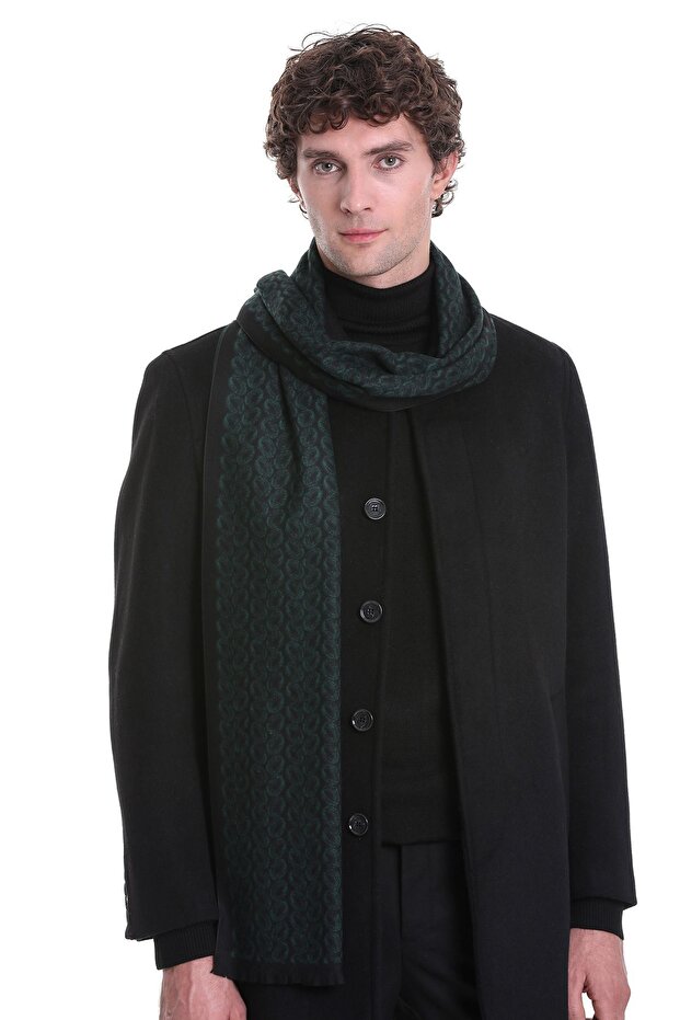 Yeşil Desenli Atkı - 1