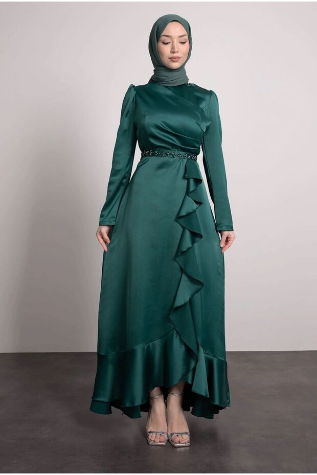 Beaded belt evening dresses - 1