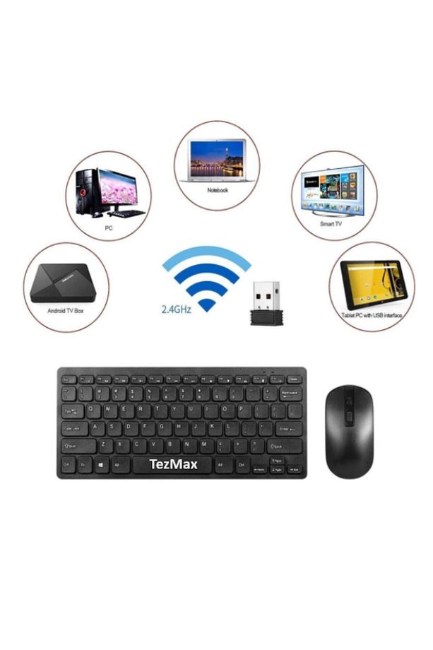Samsung Galaxy Tab A7 Lite SM-T220 8.7" Uyumlu Wireless 2.4 GHz Kablosuz Klavye Mause Seti - 2